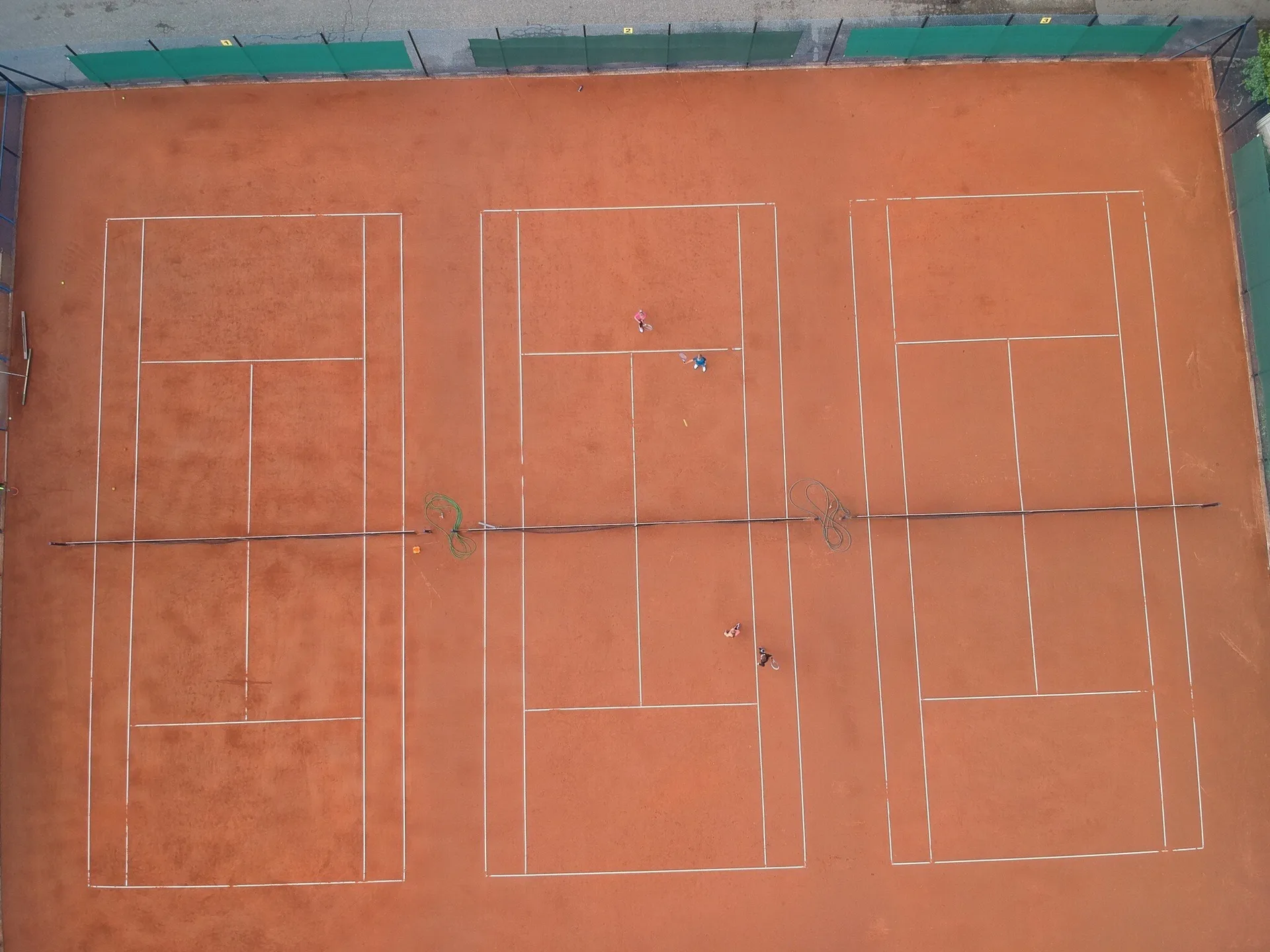 Korty tenisowe UKS 3 Tennis Club Zabrze — widok z góry